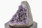3.7" Amethyst Cluster With Wood Base - Uruguay - #199829-1